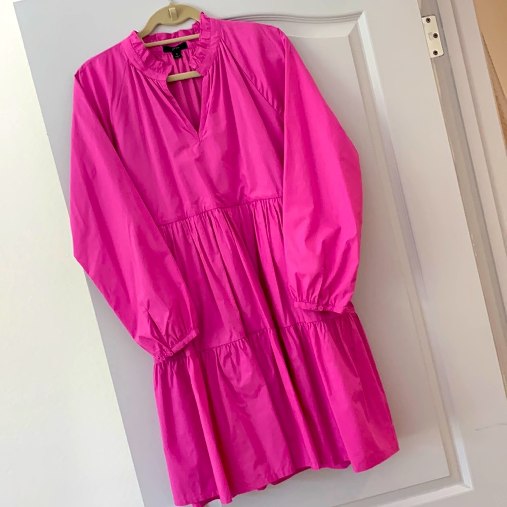 J. Crew 100% hot pink cotton dress